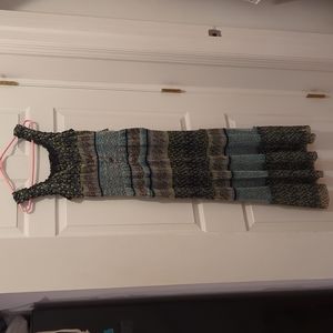 Multi-Patterned Sleeveless Lined Maxi Dress